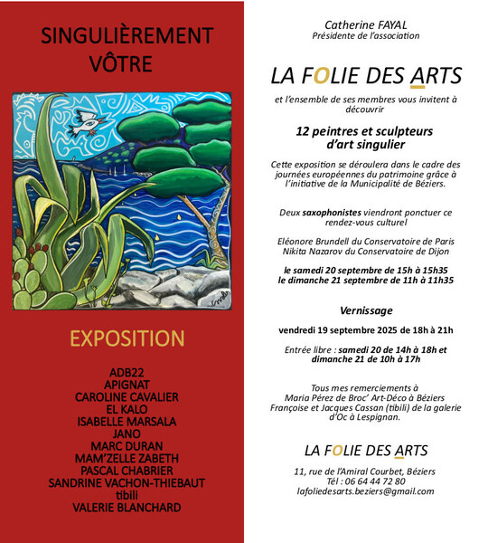 Exposition "Singulièrement vôtre à Béziers"