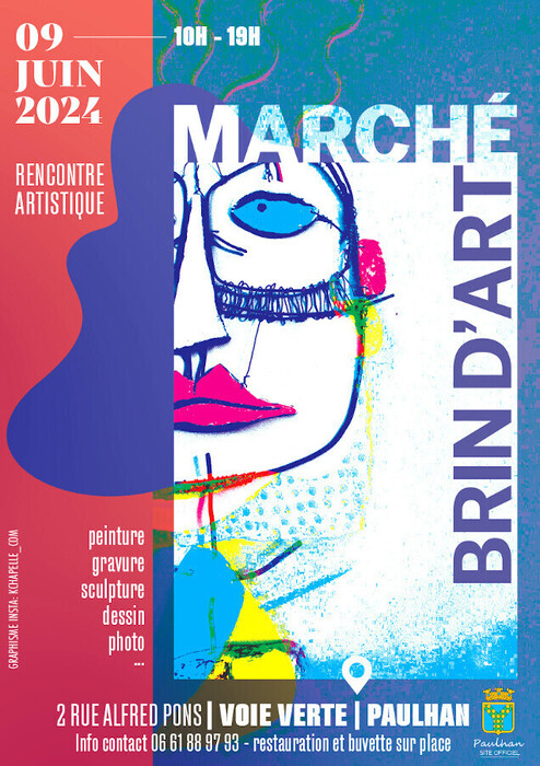 Le Marché Brin dArt le Dimanche 09 juin 2024 sur la Voie Verte à Paulhan 34230